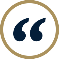 blue and gold quotation icon